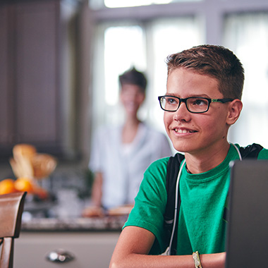 Student with glasses image